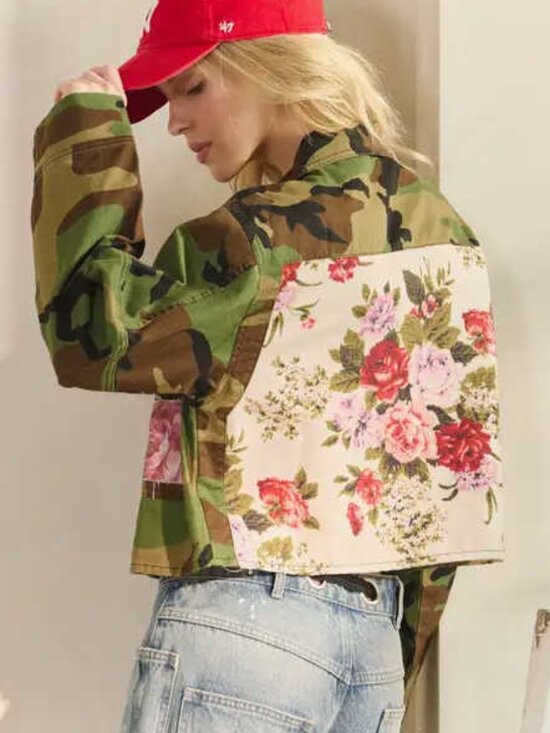 Veveret Jackets & Blazers - Camo Floral Utility Jacket